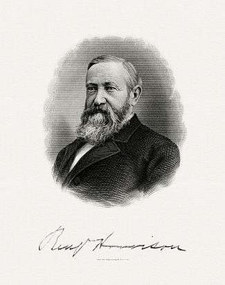 BEP engraved portrait of Harrison as President
