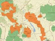 An overview map of Helena National Forest with ranger districts and surrounding forests labelled