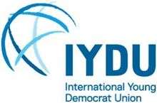 The IYDU logo is a stylised globe criss-crossed with blue lines.
