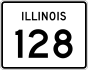 Illinois Route 128 marker