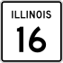 Illinois Route 16 marker