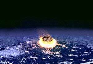 meteoroid entering the atmosphere with fireball