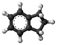 Ball-and-stick model of the indane molecule