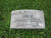 Gravestone marker for Mabel Fitch White's interment site