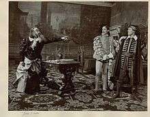 A scene from a 19th-century performance of The Merchant of Venice