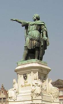 Statue of Jacob of Artevelde on the Vrijdagmarkt in Ghent