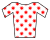 A white jersey with red polka dots.