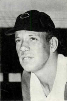 Cincinnati Reds pitcher Joe Nuxhall in a 1957 issue of Baseball Digest.