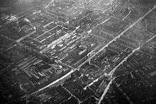 B&W photo of Kensington from the air