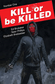 On the cover of the first issue, Dylan wears a dark hoodie and red mask as he holds a gun by his side. He is surrounded by mist against a black background.