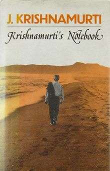 front cover of 1976 first edition with photo of Krishnamurti in a nature walk