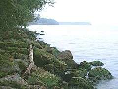 View of Lake Ontario along the shore of Lakeside Beach State Park.
