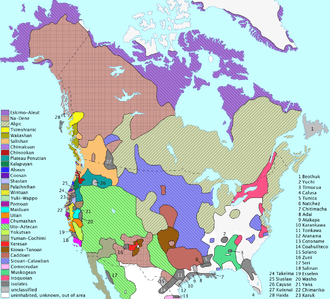 A map of the U.S. and Canada with different colored sections