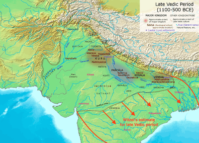 Physical map of late Vedic India