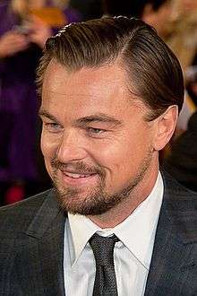 A photograph of Leonardo DiCaprio attending the Leicester Square premiere of the film