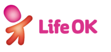 A stylized image of a stick person with an arm raised towards the words "Life OK"