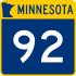 Trunk Highway 92 marker