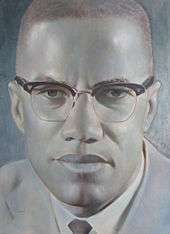 Portrait of Malcolm X by the artist Robert Templeton