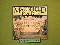 Series titles and a drawing of Mansfield Park