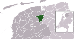 Highlighted position of Achtkarspelen in a municipal map of Friesland