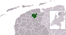 Highlighted position of Dantumadiel in a municipal map of Friesland