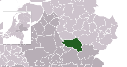 Highlighted position of Lochem in a municipal map of Gelderland