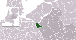 Highlighted position of Nijkerk in a municipal map of Gelderland