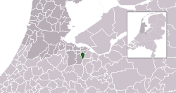 Highlighted position of Laren in a municipal map of North Holland