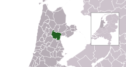 Highlighted position of Koggenland in a municipal map of North Holland
