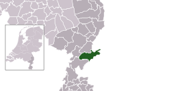 Highlighted position of Roerdalen in a municipal map of Limburg