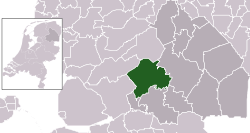 Highlighted position of Westerveld in a municipal map of Drenthe