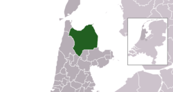 Highlighted position of Hollands Kroon in a municipal map of North Holland