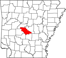 Map of Arkansas highlighting Saline County