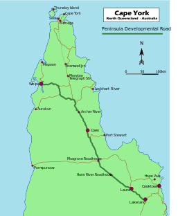 Major roads in northern Queensland