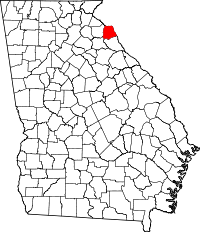 Map of Georgia highlighting Hart County
