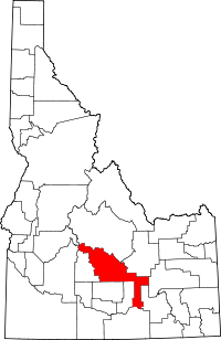 State map highlighting Blaine County