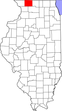 Map of Illinois highlighting Stephenson County