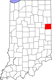 State map highlighting Jay County