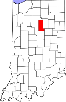 Map of Indiana highlighting Miami County