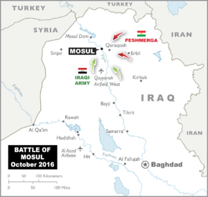 Infographic of Mosul within Iraq