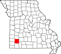Map of Missouri highlighting Lawrence County
