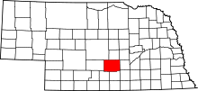 Map of Nebraska highlighting Buffalo County