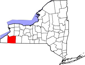 State map highlighting Cattaraugus County