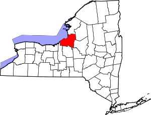 State map highlighting Oswego County