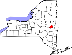 State map highlighting Schenectady County