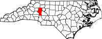 Map of North Carolina highlighting Iredell County