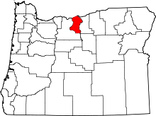 State map highlighting Sherman County
