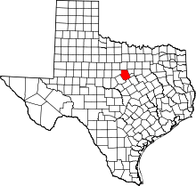 State map highlighting Erath County