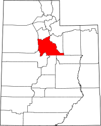 State map highlighting Utah County