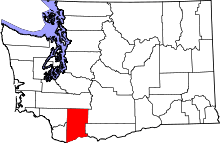 State map highlighting Skamania County
